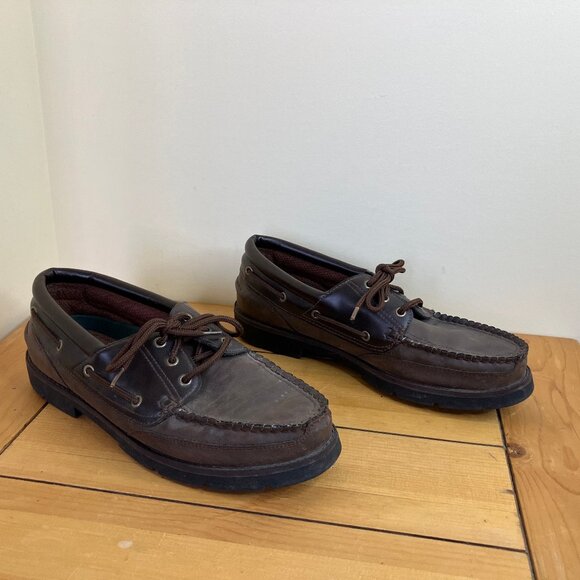 Premier Collection Brown Boat Shoes Loafers Faux Leather Men's US 9 - Picture 4 of 7